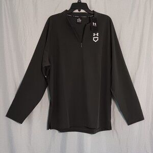 NWT Under Armor Utility Long Sleeve Baseball Cage Jacket Gray Loose Size XL
